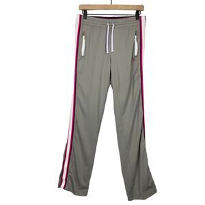 Nike Womens Y2K Grey Mesh Snap Button Side Stripe Athleisure Track Pants